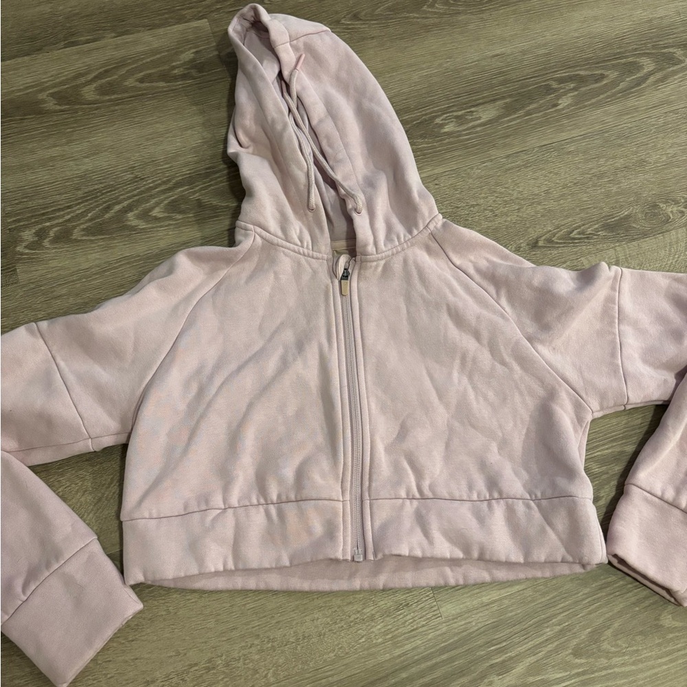 Gymshark Cropped Soft Pink Zip Hoodie